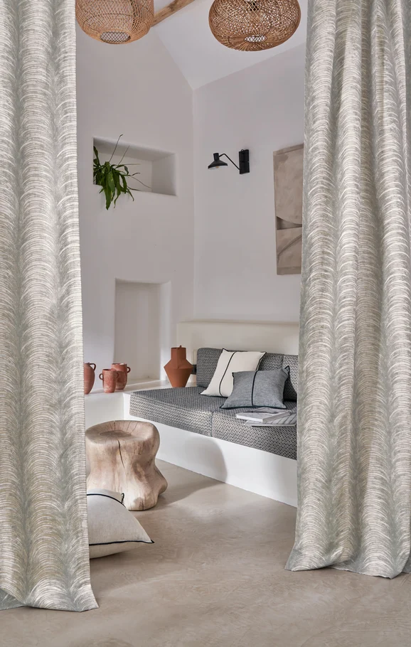 Photo of the fabric Samare 4982 4982 0328 in situ by Casamance. Use for Curtains, Accessory. Style of Embroidery