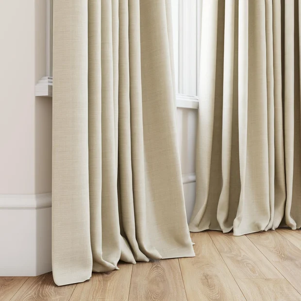 Photo of the fabric Tasman UC Wheat swatch by James Dunlop Essentials. Use for Curtains, Accessory. Style of Stripe