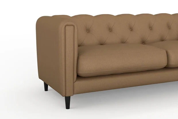 Photo of the fabric Classica Tan swatch by James Dunlop. Use for Upholstery, Accessory. Style of Plain, Taffeta