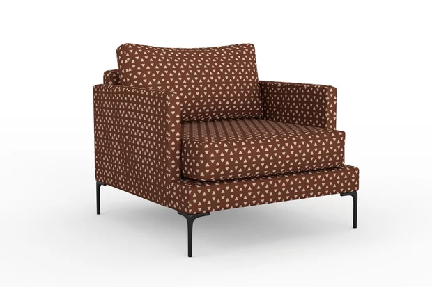 Photo of the fabric Samurai Burnt Orange swatch by Mokum. Use for Upholstery, Accessory. Style of Geometric