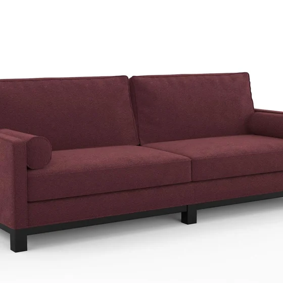 Photo of the fabric Snugly Plum swatch by James Dunlop FibreGuard. Use for Upholstery, Accessory, Top of Bed. Style of Chenille, Plain