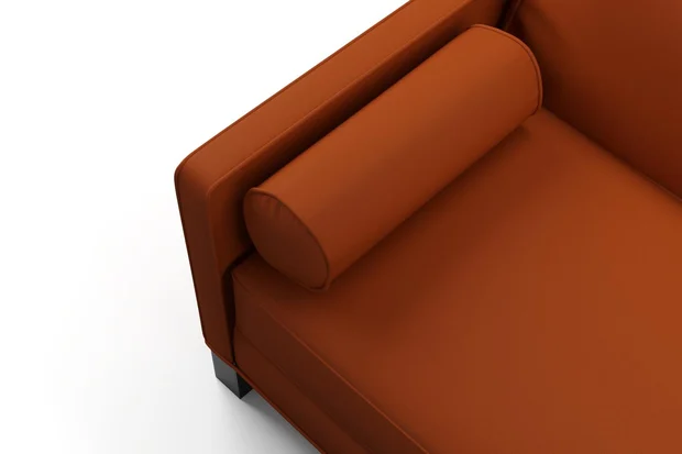 Photo of the fabric Vela Paprika swatch by James Dunlop FibreGuard. Use for Curtains, Upholstery, Accessory, Top of Bed. Style of Plain, Velvet
