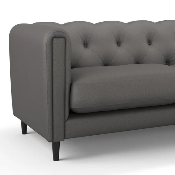 Photo of the fabric Noosa Charcoal swatch by James Dunlop. Use for Upholstery, Accessory. Style of Plain, Texture