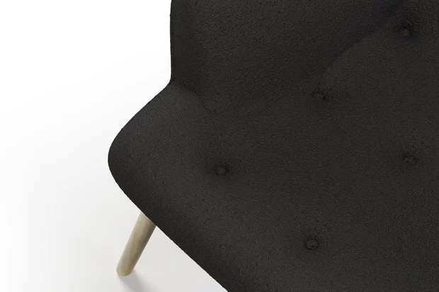 Photo of the fabric Airlie Charcoal swatch by James Dunlop. Use for Upholstery, Accessory. Style of Plain, Texture