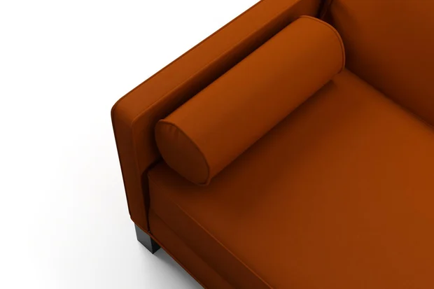 Photo of the fabric Vela Clementine swatch by James Dunlop FibreGuard. Use for Curtains, Upholstery, Accessory, Top of Bed. Style of Plain, Velvet