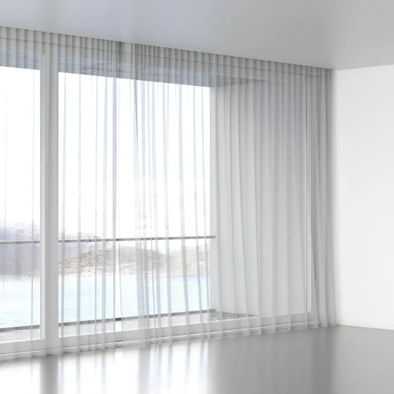 Photo of the fabric Kensho Terrazzo swatch by Mokum. Use for Sheer Curtains. Style of Plain, Sheer