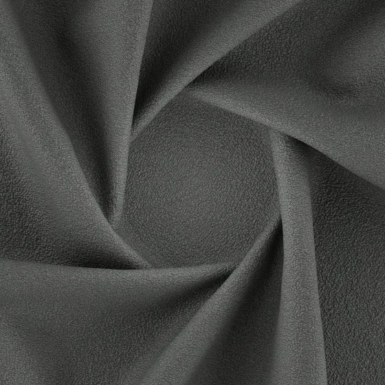 Photo of the fabric Snowdown Charcoal swatch by Zepel FibreGuard. Use for Curtains, Upholstery, Accessory, Top of Bed. Style of Plain, Texture