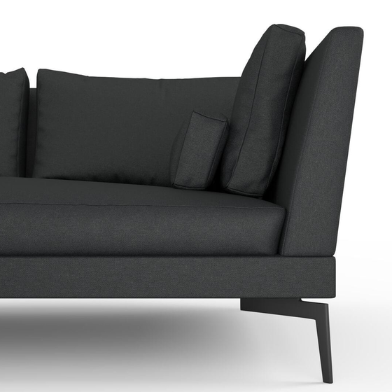 Photo of the fabric Epitome Basalt swatch by Mokum. Use for Upholstery, Accessory. Style of Plain, Taffeta