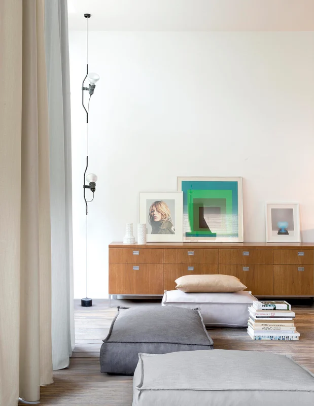 Photo of the fabric Unlimited Silver in situ by Zepel. Use for Curtains, Upholstery, Accessory, Top of Bed. Style of Plain, Texture