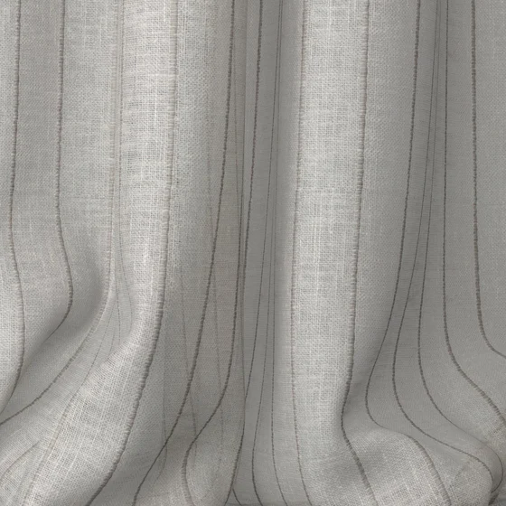 Photo of the fabric Nikau Stone swatch by James Dunlop. Use for Sheer Curtains. Style of Sheer, Stripe