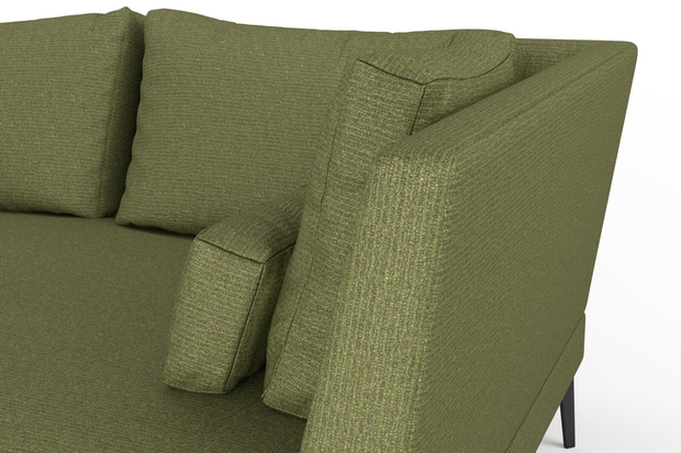 Photo of the fabric Grain Avocado swatch by Mokum. Use for Upholstery, Accessory, Top of Bed. Style of Plain, Texture
