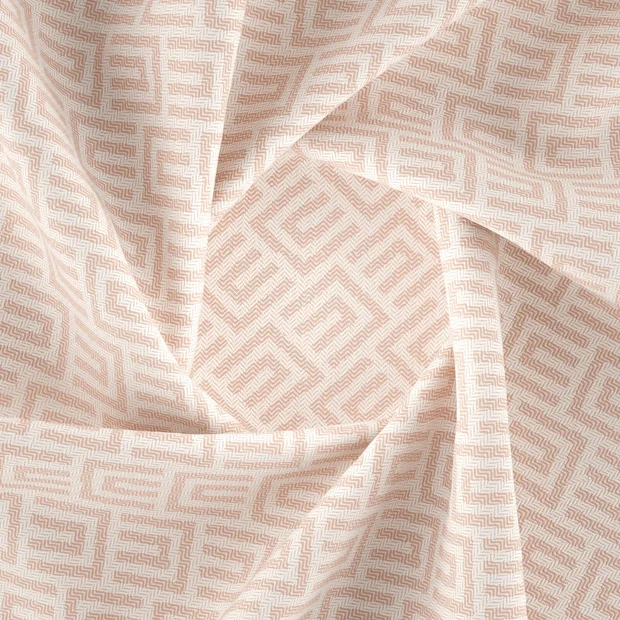 Photo of the fabric Surpass Blush swatch by Zepel FibreGuard Outdoor. Use for Upholstery, Accessory. Style of Geometric, Jacquard