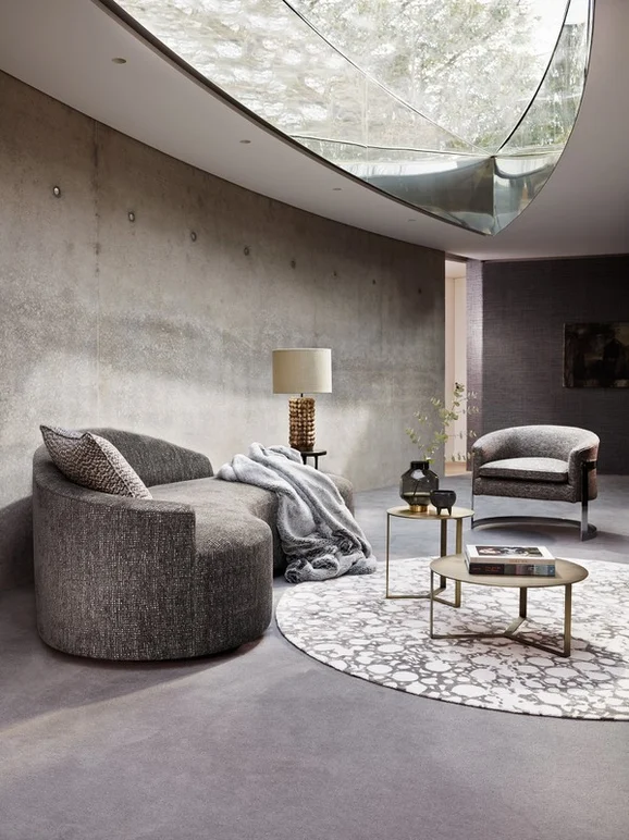Photo of the fabric Bruce Z352 01 in situ by Zinc. Use for Upholstery, Accessory. Style of Plain, Texture