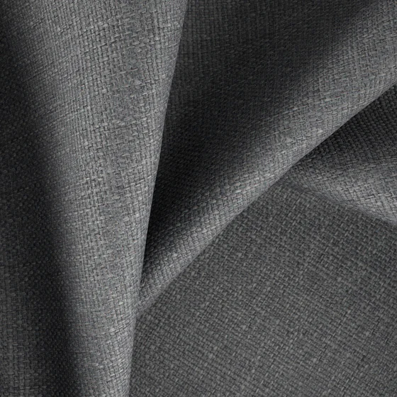 Photo of the fabric Cyborg Charcoal swatch by Zepel FibreGuard. Use for Curtains, Upholstery, Accessory, Top of Bed. Style of Plain, Taffeta