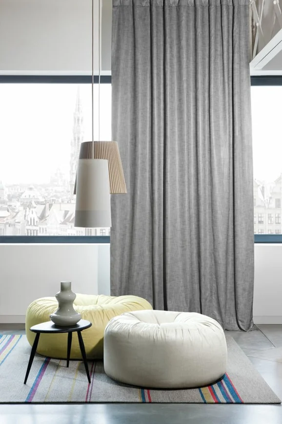 Photo of the fabric Magnet Peach in situ by Zepel. Use for Curtains, Upholstery, Accessory, Top of Bed. Style of Plain, Texture