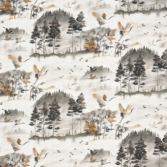 Photo of the fabric Mayumi 8790 511 swatch by Prestigious. Use for Curtains, Accessory. Style of Floral And Botannical, Print