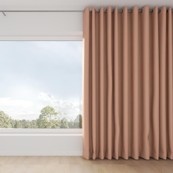 Photo of the fabric Eternal Blush swatch by Mokum. Use for Curtains, Upholstery, Accessory. Style of Plain, Texture