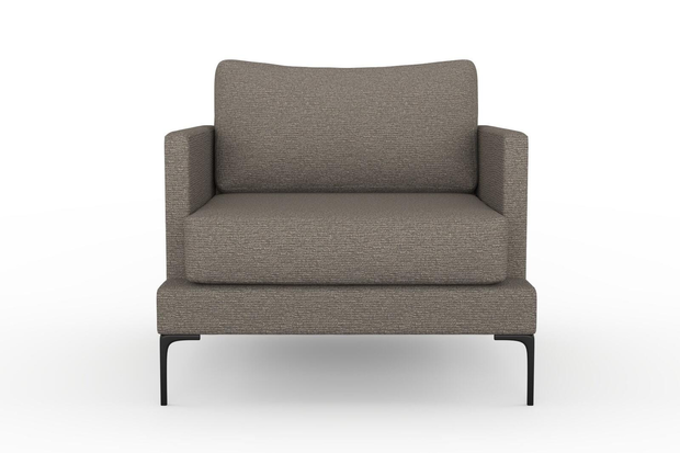 Photo of the fabric Grain Coffee swatch by Mokum. Use for Upholstery, Accessory, Top of Bed. Style of Plain, Texture