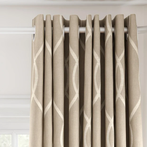 Photo of the fabric Latimer Latte swatch by James Dunlop. Use for Curtains, Accessory. Style of Traditional