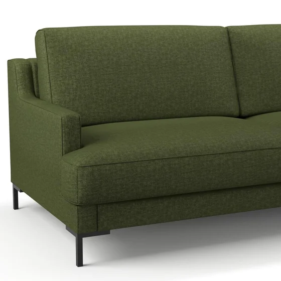 Photo of the fabric Tahiti Kale swatch by Mokum FibreGuard. Use for Curtains, Upholstery, Accessory, Top of Bed. Style of Chenille, Plain