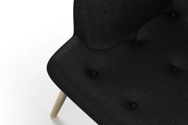 Photo of the fabric Poker Caviar swatch by James Dunlop FibreGuard. Use for Upholstery, Accessory, Top of Bed. Style of Chenille, Plain