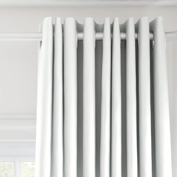 Photo of the fabric Eclipse Blackout Salt swatch by James Dunlop. Use for Curtains. Style of Plain, Texture