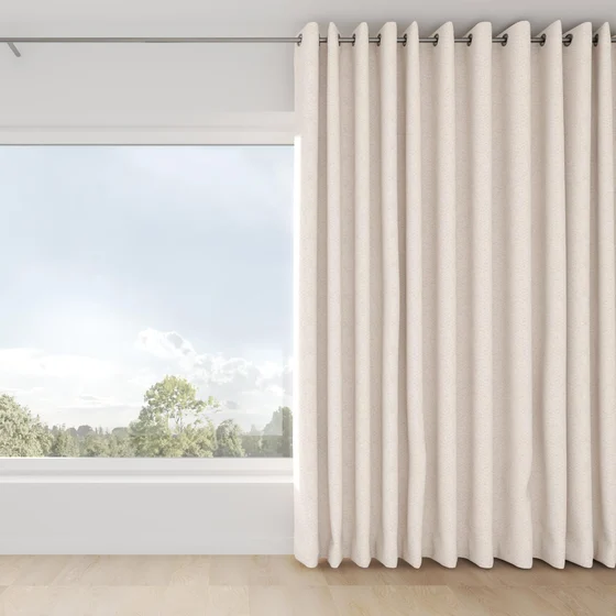 Photo of the fabric Cestino Ecru swatch by Mokum. Use for Curtains. Style of Plain, Texture