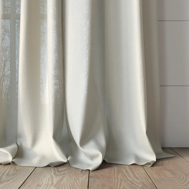 Photo of the fabric Linen Natural swatch by James Dunlop. Use for Curtains, Accessory. Style of Plain, Texture
