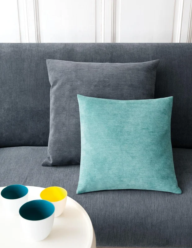 Photo of the fabric Cushion Bison in situ by Zepel. Use for Curtains, Upholstery, Accessory, Top of Bed. Style of Plain, Velvet