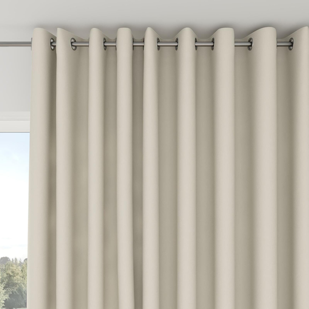 Photo of the fabric Satori Stonewash Chalk swatch by Mokum. Use for Curtains, Upholstery Light Duty, Accessory, Top of Bed. Style of Plain, Texture