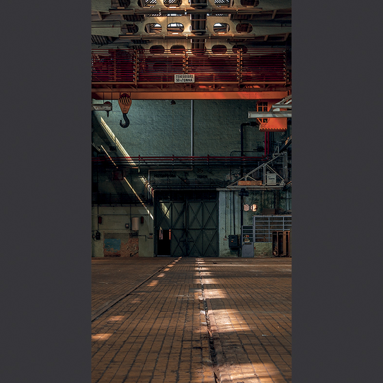 Photo of the fabric Lost In The Factory Panel 8504 95 25 swatch by Casadeco. Use for Wall Covering, Wall Panel/Mural