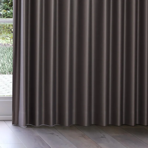 Photo of the fabric Stallion 2 UC Flint swatch by James Dunlop Essentials. Use for Curtains, Accessory. Style of Plain, Texture
