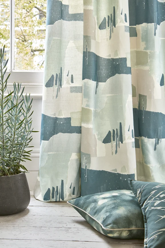 Photo of the fabric Scene V3429 03 in situ by Villa Nova. Use for Curtains, Upholstery, Accessory. Style of Abstract
