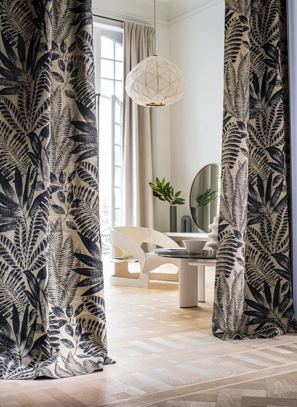 Photo of the fabric Kristen Garden 4747 4747 0258 in situ by Casamance. Use for Curtains, Accessory. Style of Floral And Botannical