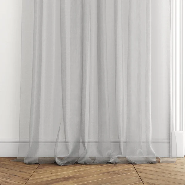 Photo of the fabric Armour FR Silver swatch by James Dunlop. Use for Sheer Curtains. Style of Plain, Sheer