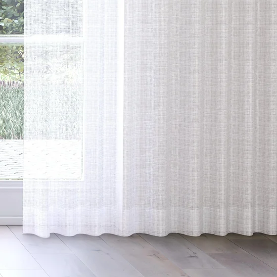 Photo of the fabric Scandinese Whitewash swatch by James Dunlop. Use for Sheer Curtains. Style of Plain, Sheer