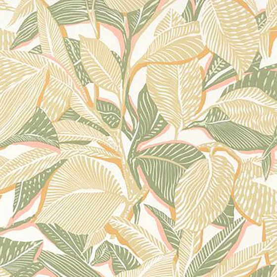 Photo of the fabric Riviera Wallpaper 8741 8741 74 30 swatch by Casadeco. Use for Wall Covering. Style of Floral And Botannical