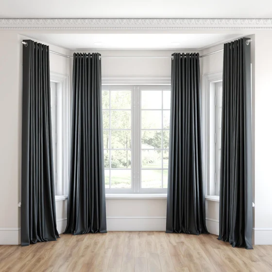 Photo of the fabric Matrix FR Gunmetal swatch by James Dunlop Essentials. Use for Curtains. Style of Dim Out, Plain