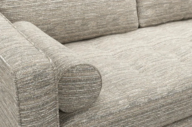 Photo of the fabric Fete Shale swatch by James Dunlop FibreGuard. Use for Upholstery, Accessory. Style of Jacquard, Plain