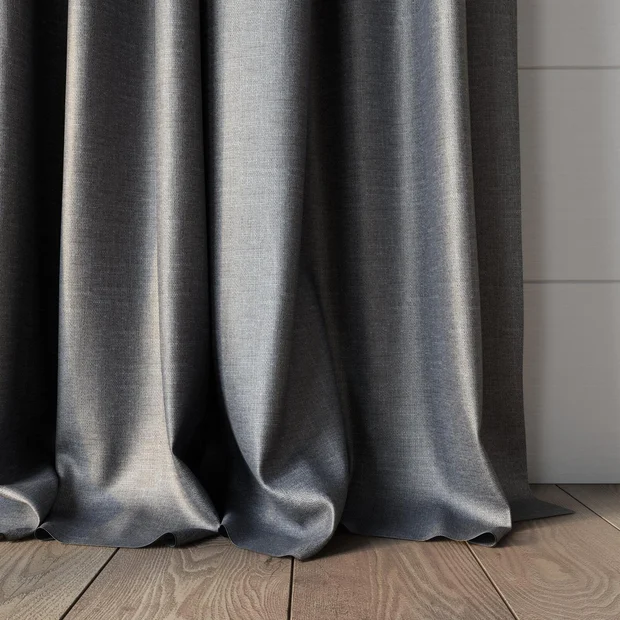Photo of the fabric Stallion 2 Blackout Ash swatch by James Dunlop Essentials. Use for Curtains. Style of Plain, Texture