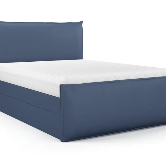 Photo of the fabric Como Denim swatch by Mokum. Use for Upholstery, Accessory. Style of Plain, Texture