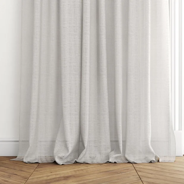 Photo of the fabric Scandinese Oyster swatch by James Dunlop. Use for Sheer Curtains. Style of Plain, Sheer