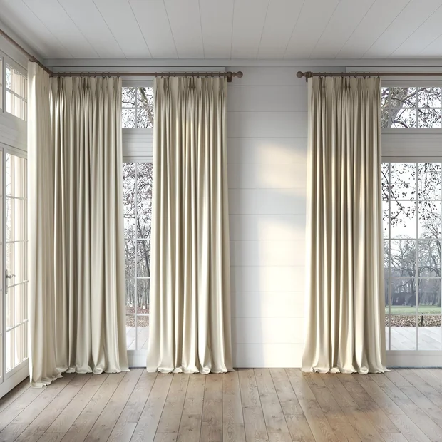 Photo of the fabric Stallion 2 UC Sand swatch by James Dunlop Essentials. Use for Curtains, Accessory. Style of Plain, Texture