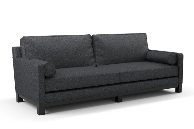 Photo of the fabric Raptor Charcoal swatch by James Dunlop FibreGuard. Use for Upholstery, Accessory, Top of Bed. Style of Plain, Texture