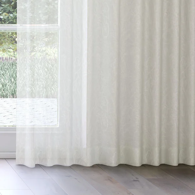 Photo of the fabric Palmery Willow swatch by James Dunlop. Use for Sheer Curtains. Style of Floral And Botannical, Sheer