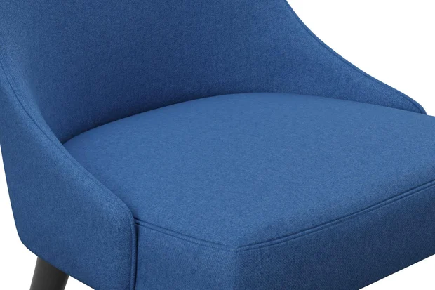 Photo of the fabric Braveheart Cobalt swatch by James Dunlop FibreGuard. Use for Upholstery, Accessory, Top of Bed. Style of Plain, Taffeta