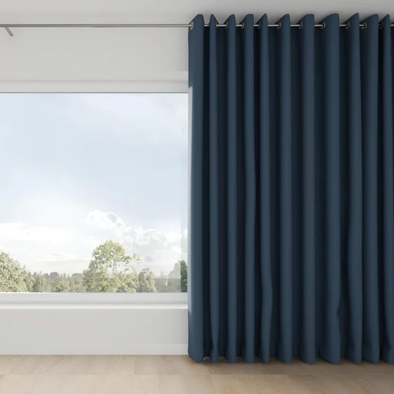Photo of the fabric Satori Stonewash Ink swatch by Mokum. Use for Curtains, Upholstery Light Duty, Accessory, Top of Bed. Style of Plain, Texture