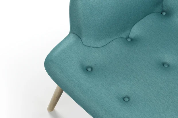Photo of the fabric Provence Peacock swatch by James Dunlop Essentials. Use for Curtains, Upholstery, Accessory, Top of Bed. Style of Plain, Texture