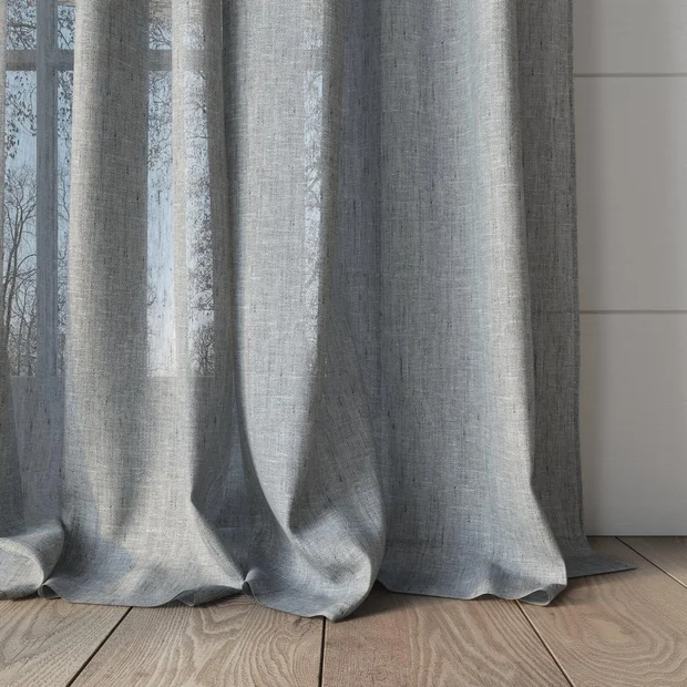 Photo of the fabric Bonsai Basalt swatch by Mokum. Use for Sheer Curtains. Style of Plain, Sheer