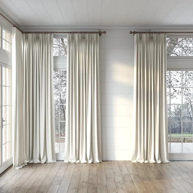 Photo of the fabric Heron Sand swatch by James Dunlop. Use for Curtains, Upholstery, Accessory. Style of Plain, Texture